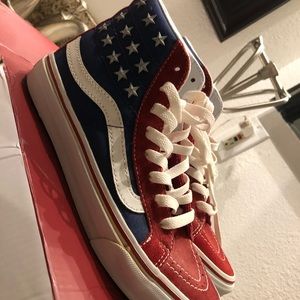 American Flag High Top Vans size 7